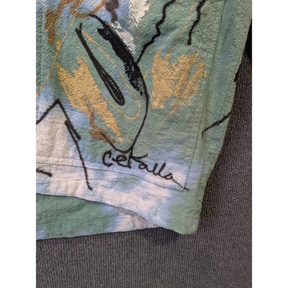 Color Me Cotton Cetalla Blazer Womens XS Oversized Hand Painted Jacket Abstract - Picture 2 of 11